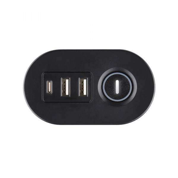 Olympia Produžni kabl SL3000 3 utičnice, 1,5m USB A/C, crni