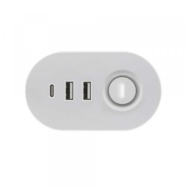 Olympia Produžni kabl SL3000 3 utičnice, 1,5m USB A/C, beli