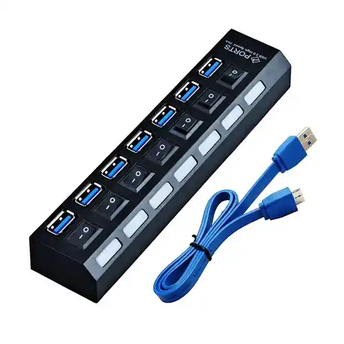 Kettz USB Hub 7 port Kettz KT-HUSB.74 3.0 Tip A Crni