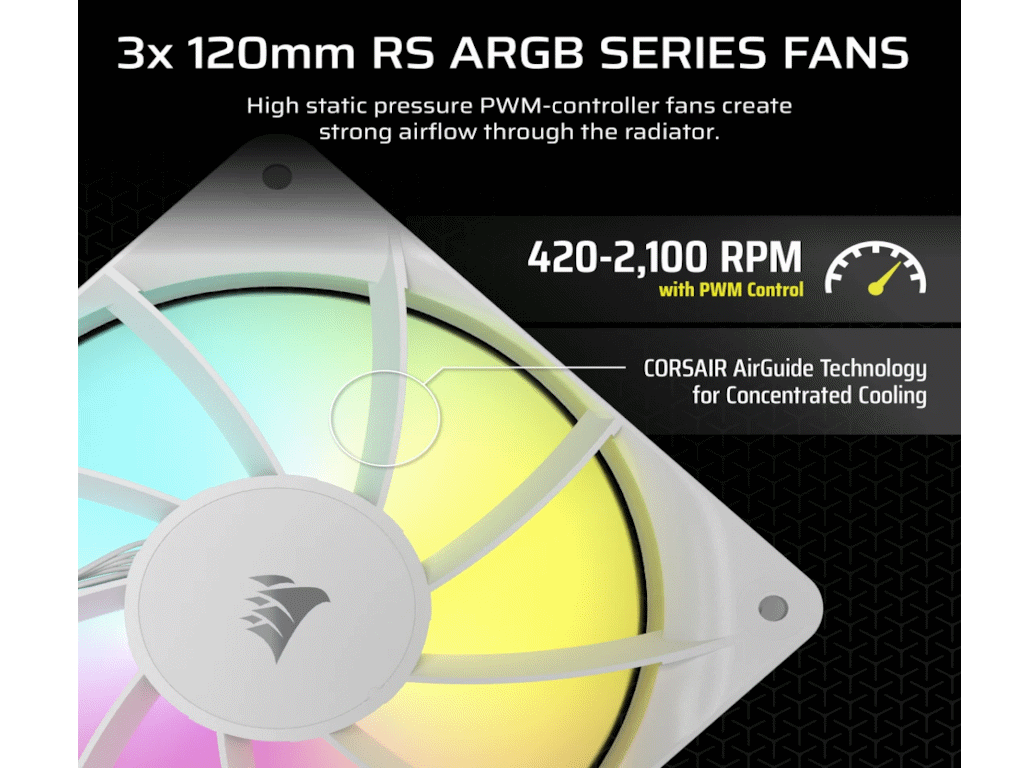Corsair Kuler za CPU CORSAIR NAUTILUS 360 ARGB/360mm/vodeno hladenje/bela