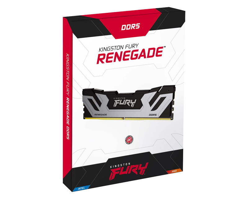 DDR5 48GB (2x24GB) 8400MT/s [FURY RENEGADE], Non-ECC CUDIMM (Clocked), CL40 1.45V, 288-pin 1Rx8, Silver/Black, Memory Kit, w/Heatsink, XMP