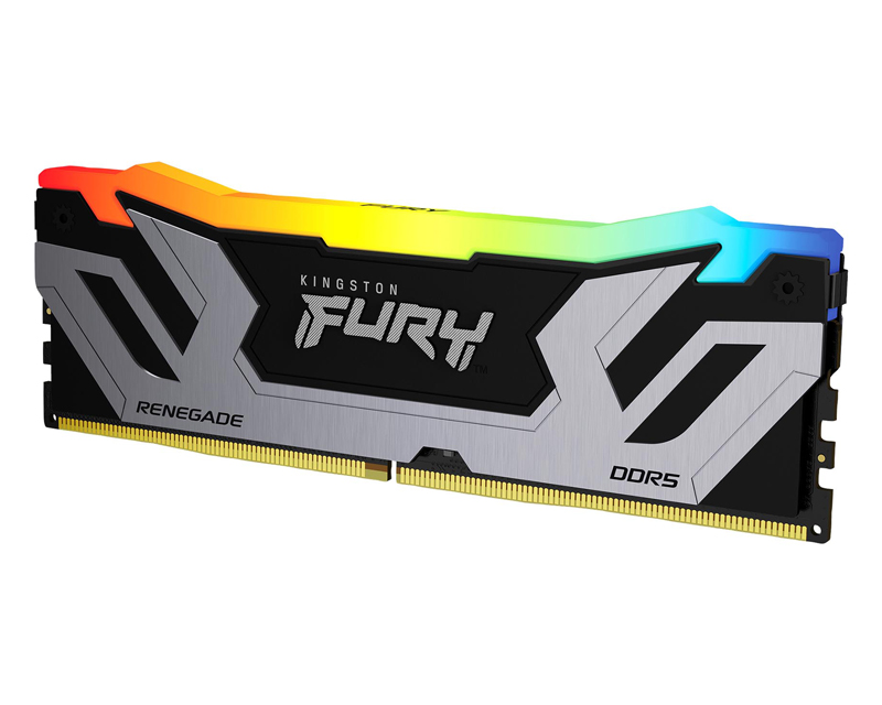 DDR5 24GB 8400MT/s [FURY RENEGADE RGB], Non-ECC CUDIMM (Clocked), CL40 1.45V, 288-pin 1Rx8, Silver/Black, w/Heatsink, XMP