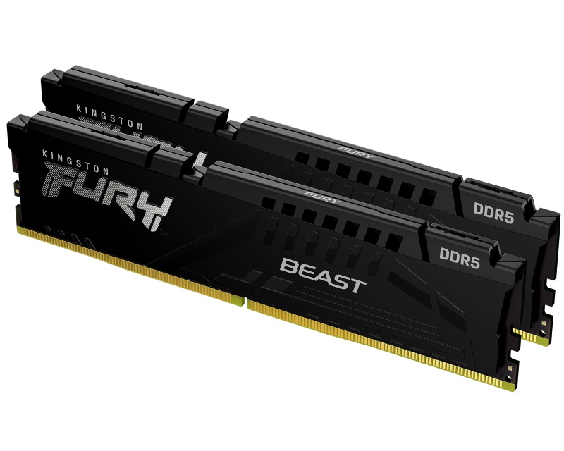 DDR5 64GB (2x32GB) 6000MHz [FURY BEAST], Non-ECC UDIMM, CL30 1.4V, 288-Pin 2Rx8, Black, Memory Kit, w/Heatsink, XMP & EXPO