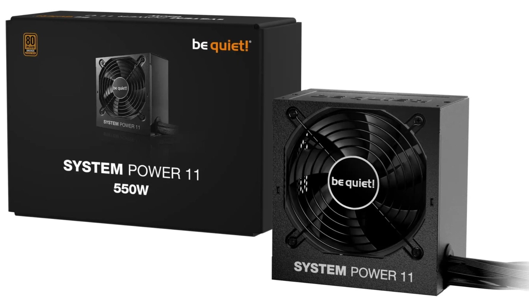 SYSTEM POWER 11 550W, 80 PLUS Bronze efficiency (up to 89.7%), Temperature-controlled 120mm quality fan reduces system noise