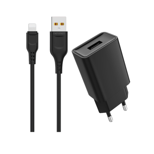vDENMENv DENMEN DC01L Punjač za mobilne 2,4A + Lightning kabl crna