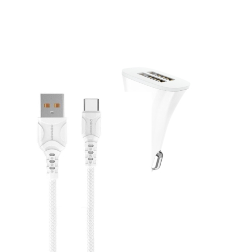 vDENMENv DENMEN DZ06T Auto punjač 2xUSB Fast 3,1A + Type C kabl BELI