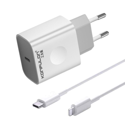 KONFULON C69D brzi kućni punjač 20W + DC13 Lightning KABL