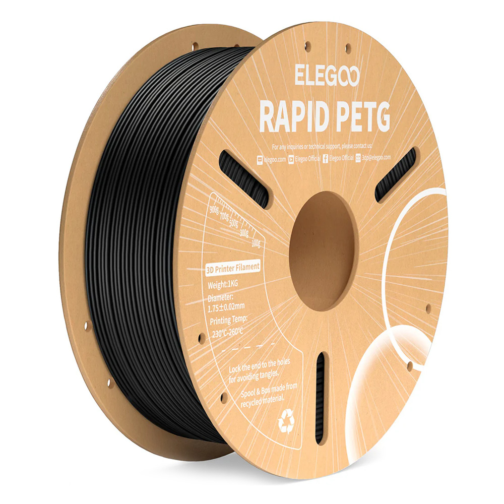 Elegoo RAPID PETG filament 1.75mm 1kg - Black, 50.203.0216