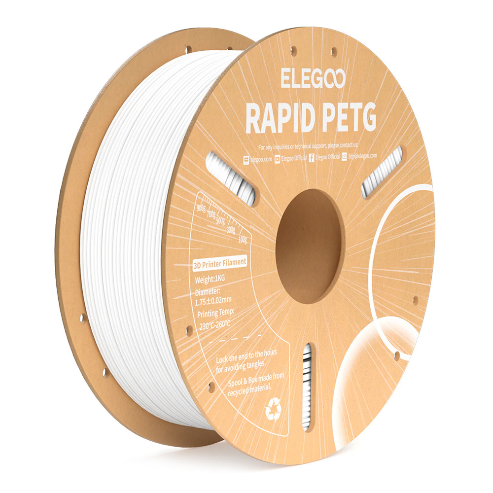 Elegoo RAPID PETG filament 1.75mm 1kg - White, 50.203.0217