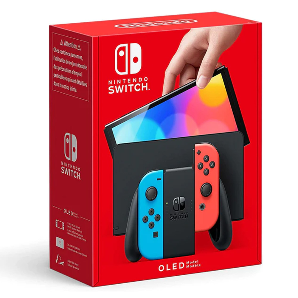 Nintendo Switch Console (OLED Model) Neon Red and Blue