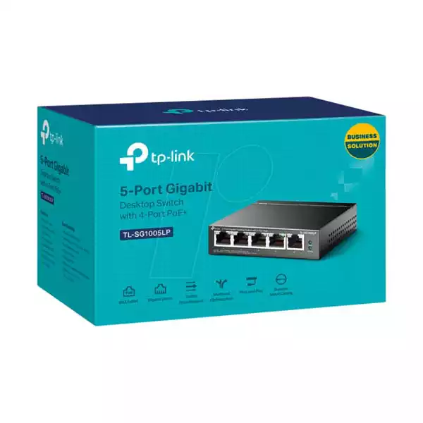 TP-Link Svič 10/100/1000 5-port TP-Link TL-SG1005LP 4xPoE port 30W