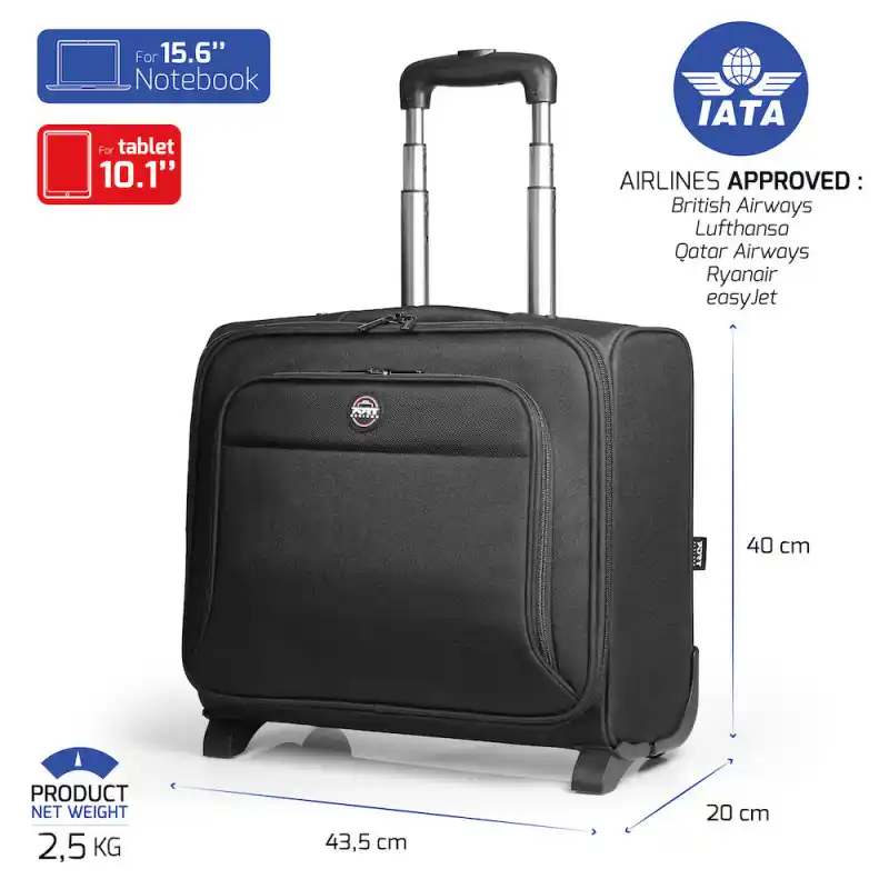 Port Designs Torba za Laptop 15.6 Hanoi II Trolley CL, crna