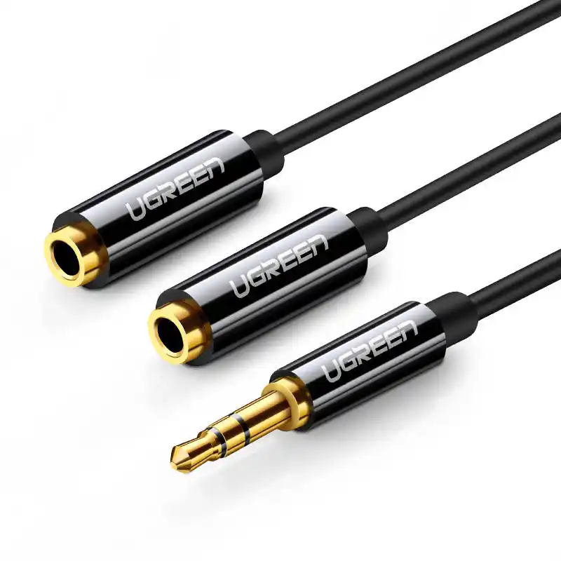 Ugreen Kabl AUX M na 2xAUX F 3.5mm Ugreen AV134 25cm crni