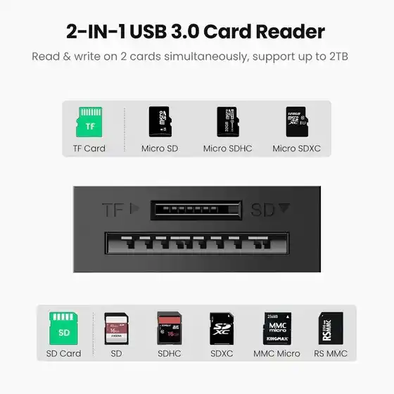 Ugreen USB 3.0 čitač kartica Ugreen CR127 TF+SD
