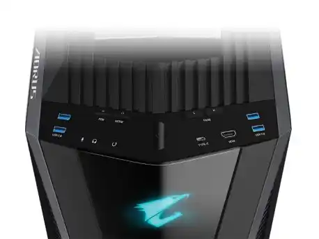 Gigabyte AORUS C700 GLASS, Support Motherboards up to E-ATX, Support 6pcs 2.5” and 4pcs 3.5”/2.5” drive bays, Up to 420mm Liquid Cooling Compatible, Support ARGB & PWM Connector Hub, With USB 3.0 x4 and USB 3.1 Gen2 Type-C x1 on I/O panel