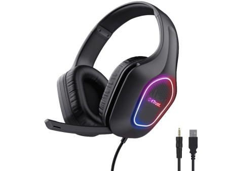 TRUST GXT416 ZIROX LED HEADSET BLK, 25331