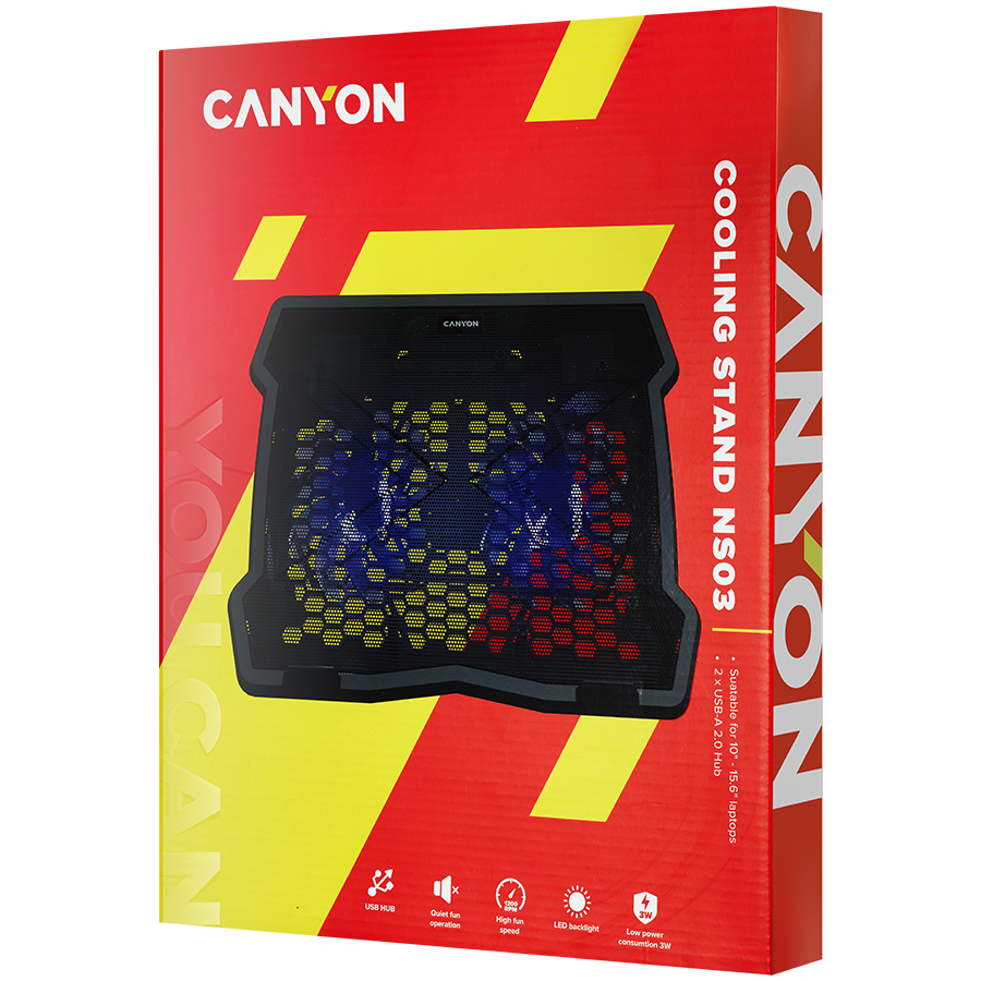 CANYON NS03, Cooling stand dual-fan with 2x2.0 USB hub