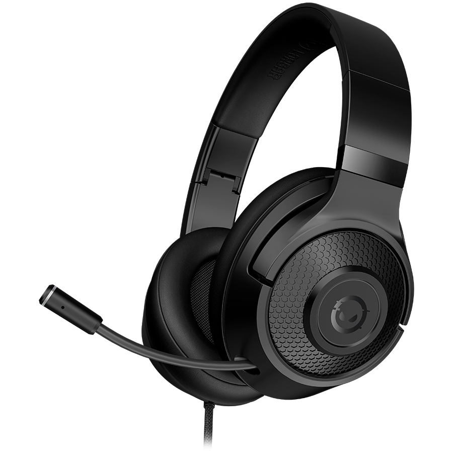 LORGAR Noah 101, Gaming headset with microphone, 3.5mm jack connection, cable length 2m, foldable design, PU leather ear pads, size: 185*195*80mm, 0.245kg, black, LRG-GHS101B