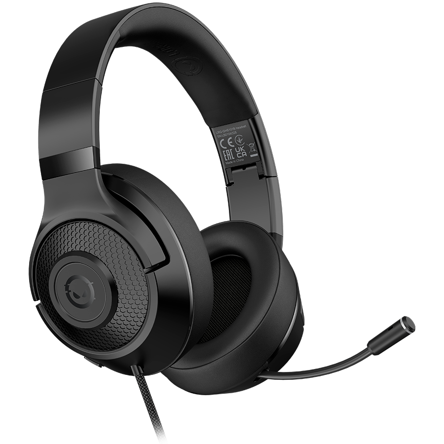 LORGAR Noah 101, Gaming headset with microphone, 3.5mm jack connection, cable length 2m, foldable design, PU leather ear pads, size: 185*195*80mm, 0.245kg, black, LRG-GHS101B