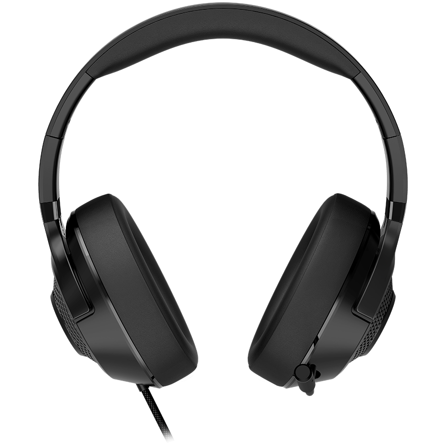 LORGAR Noah 101, Gaming headset with microphone, 3.5mm jack connection, cable length 2m, foldable design, PU leather ear pads, size: 185*195*80mm, 0.245kg, black, LRG-GHS101B