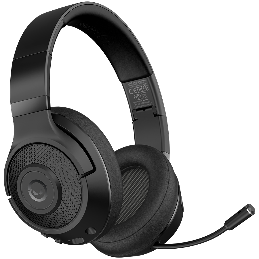 LORGAR Noah 500, Wireless Gaming headset with microphone, JL7006, BT 5.3, battery life up to 58 h (1000mAh), USB (C) charging cable (0.8m), 3.5 mm AUX cable (1.5m), size: 195*185*80mm, 0.24kg, black, LRG-GHS500