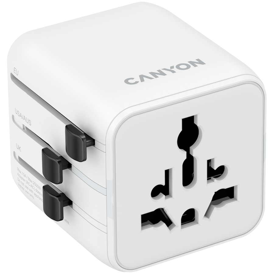 CANYON Travel Adapter OnTour One EU/UK/US/AUS   White