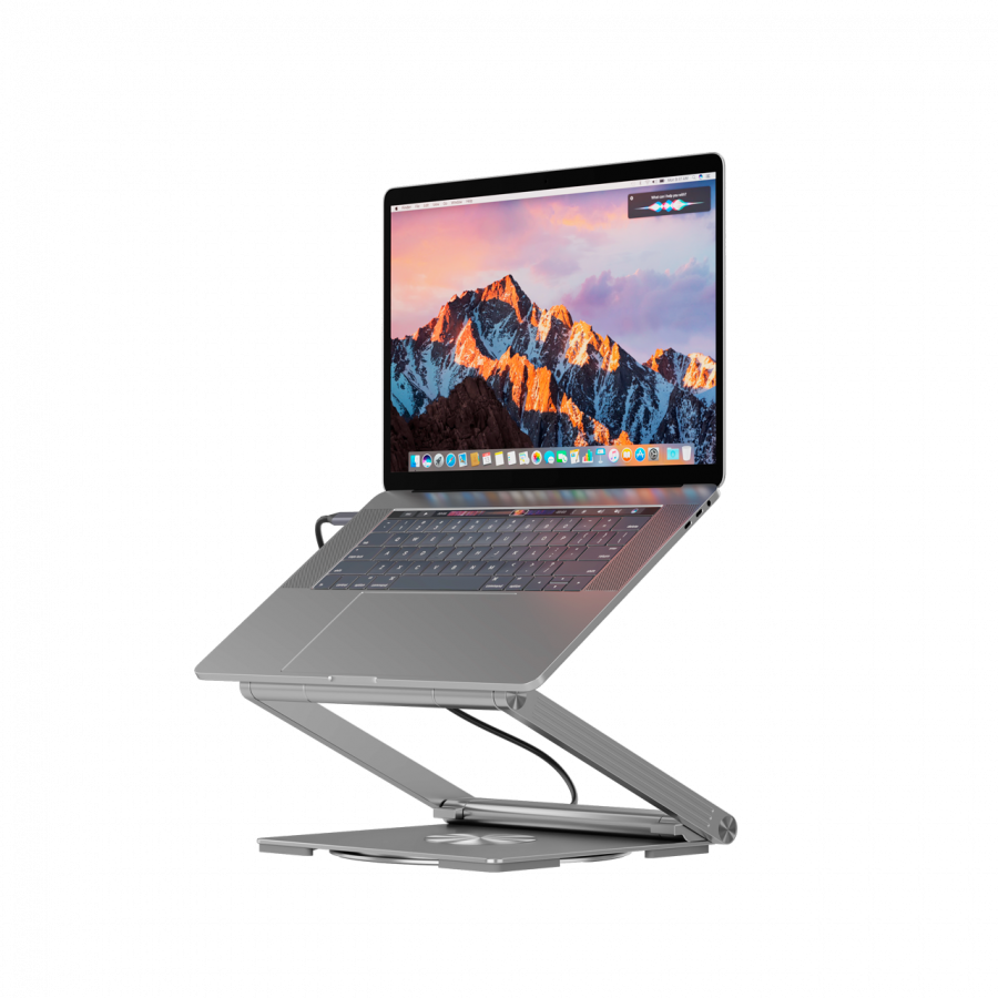 Canyon Laptop stands with hub, TYPE C F to HDMI2.0+2USB3.0+USBC3.0+RJ45+PD, TYEP C TO C cable 1m white with Emarker: HUSB332A, Material: Aluminum case+ABS+PS, Size: 245x240x27.2+/-0.3mm, Weight:1304g