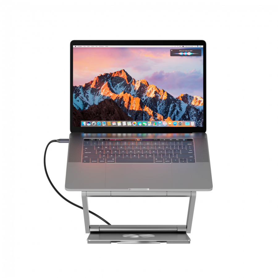 Canyon Laptop stands with hub, TYPE C F to HDMI2.0+2USB3.0+USBC3.0+RJ45+PD, TYEP C TO C cable 1m white with Emarker: HUSB332A, Material: Aluminum case+ABS+PS, Size: 245x240x27.2+/-0.3mm, Weight:1304g
