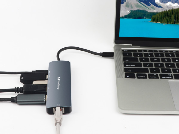 Docking station Sandberg USB-C - HDMI/DP/LAN/2xUSB 3.0/USB C PD 100W 136-43