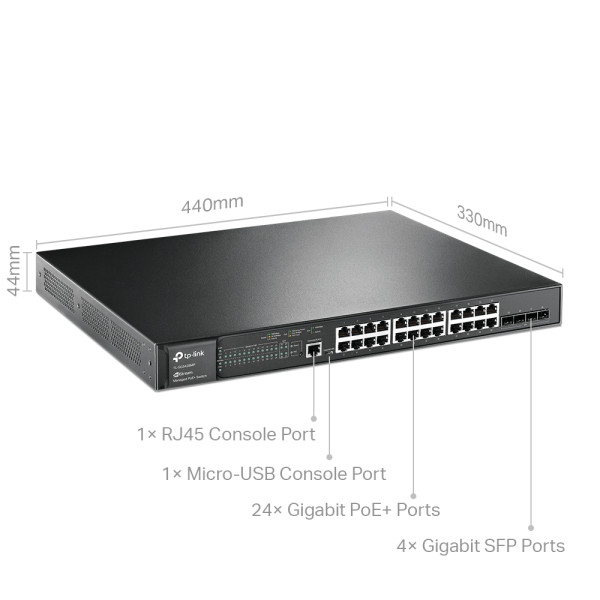 TP-LINK LAN Switch TL-SG3428MP PoE+ L3-lite/24-port/ 4xSFP