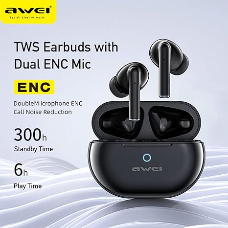AWEI Bluetooth Slušalice Bubice T62, crne, 449