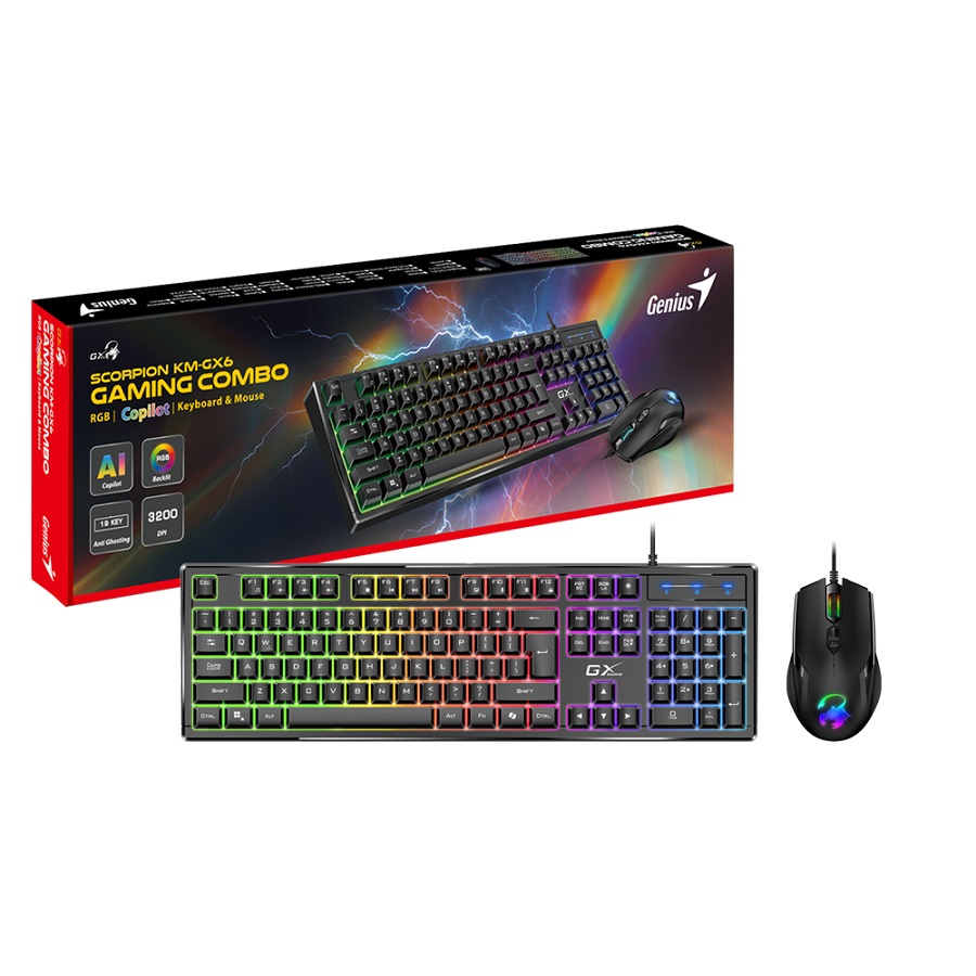 Genius SCORPION KM-GX6, BLK, SER, USB