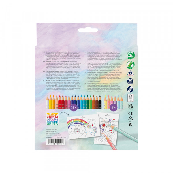 Drvene bojice Faber Castell GRIP 1/18 Unicorn+6 Sparkle pastel 201543