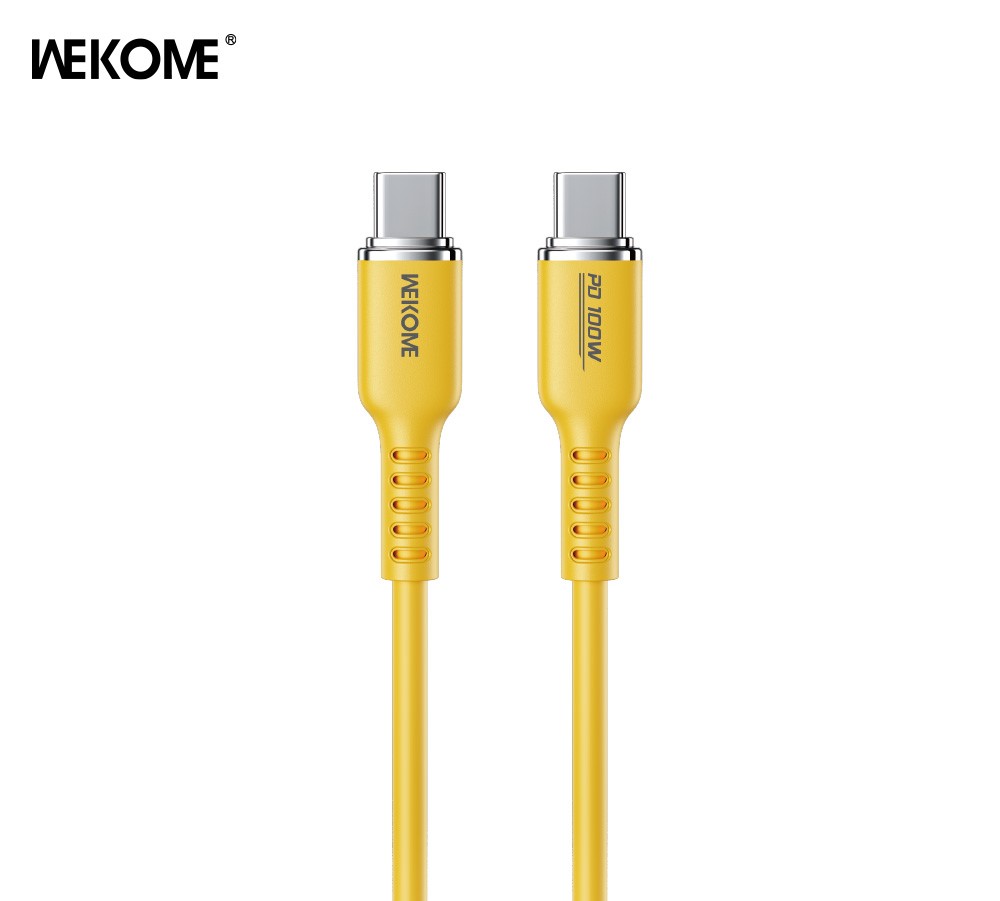 WEKOME Kabl 3.1 USB tip C M/M 1.2m, za Superbrzo punjenje 100W/480Mbps, Silicon Soft, žuti WDC-11, 568