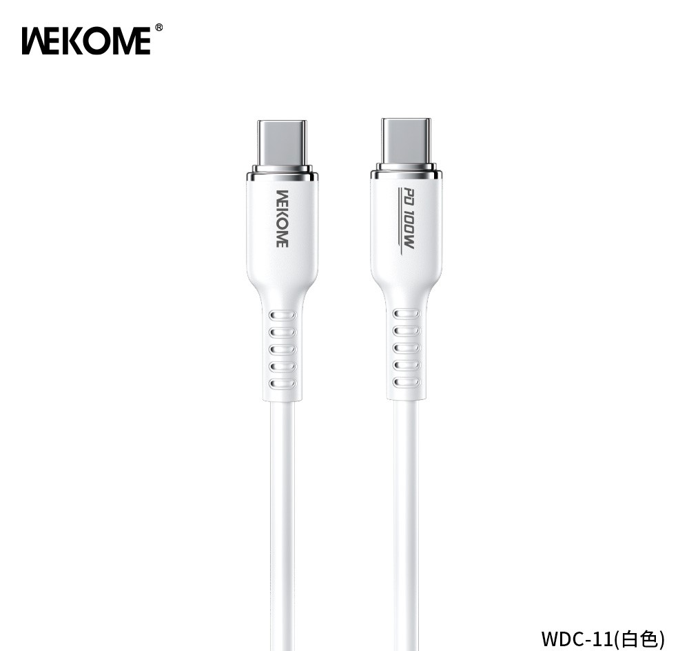 WEKOME Kabl 3.1 USB tip C M/M 1.2m, za Superbrzo punjenje 100W/480Mbps, Silicon Soft, beli WDC-11, 569