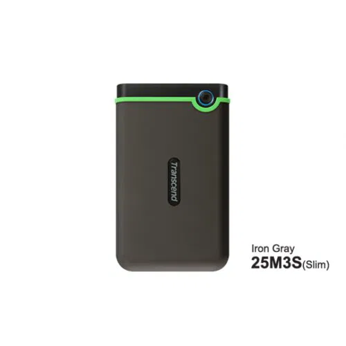 Transcend External HDD 2TB Slim form factor, M3S, USB 3.1, 2.5, Anti-shock system, Backup software, 185g, Iron gray (Slim), TS2TSJ25M3S
