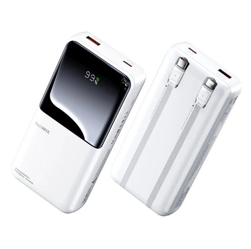 Remax Rpp 686 REMAX RPP-680 White 20W+QC 22.5W Power Bank with 2 Fast Ch. Cables ...