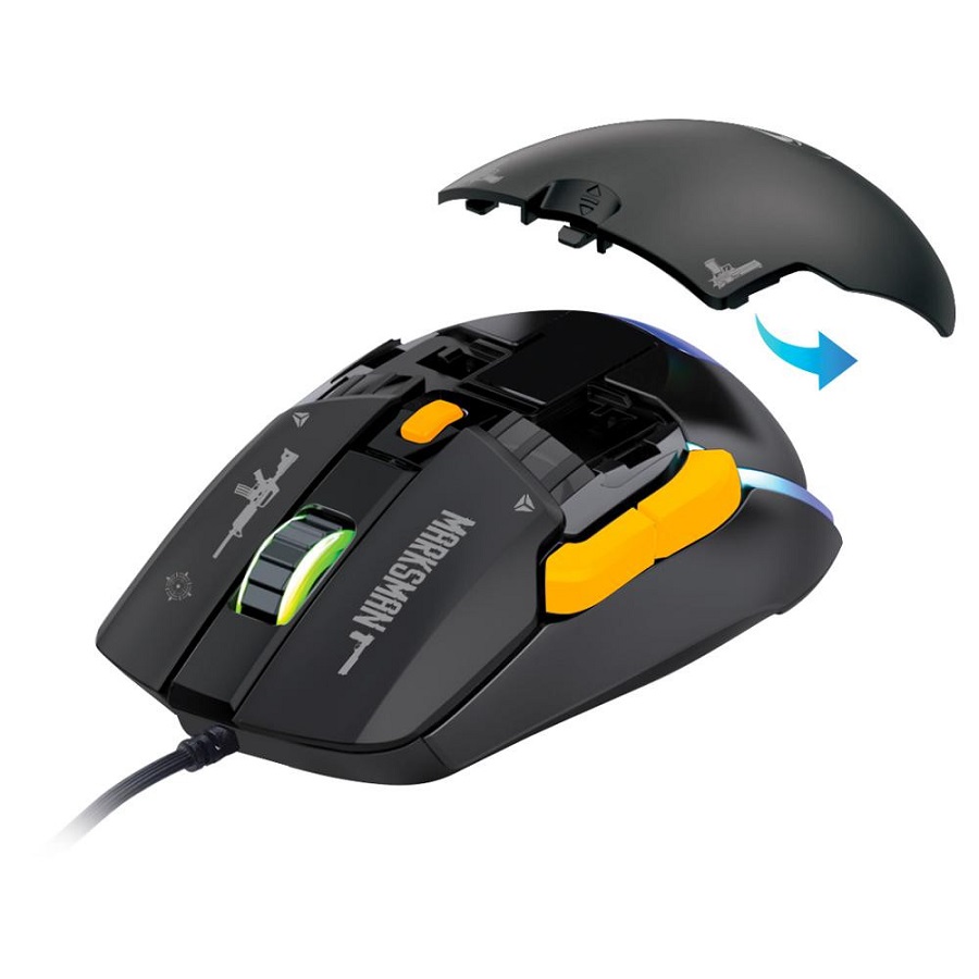 Yenkee YMS 3600BK, MARKSMAN, modular wired gaming mis, USB, 6 tas.