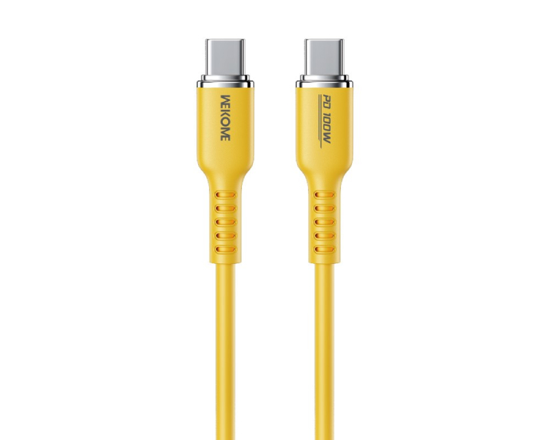 WEKOME Kabl 3.1 USB tip C M/M 1.2m, za Superbrzo punjenje 100W/480Mbps, Silicon Soft, žuti WDC-11, 568