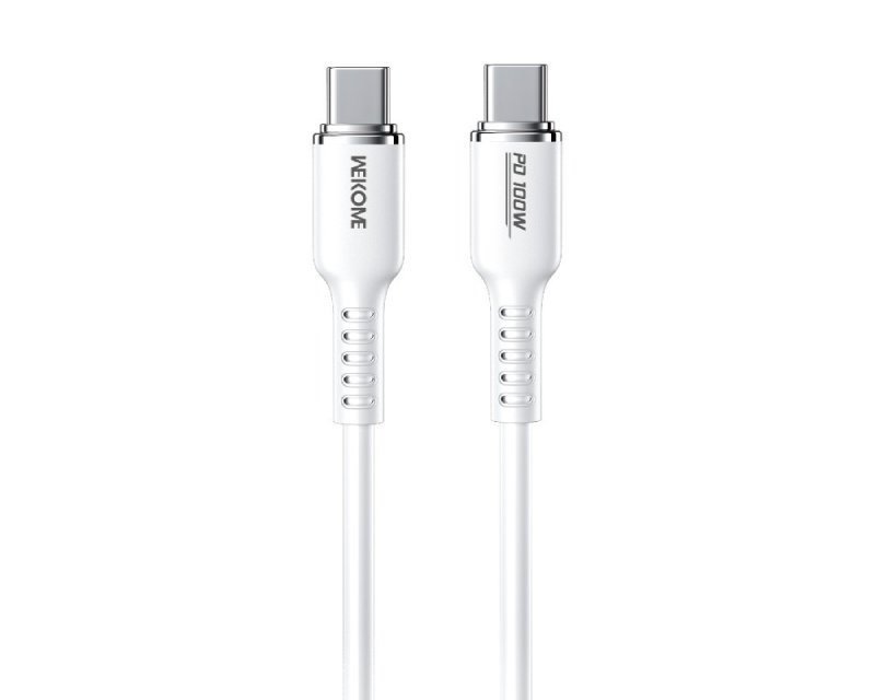 WEKOME Kabl 3.1 USB tip C M/M 1.2m, za Superbrzo punjenje 100W/480Mbps, Silicon Soft, beli WDC-11, 569