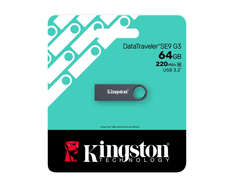 Kingston 64GB DataTraveler SE9 G3 USB 3.1 flash, KE-U2X64-1AC