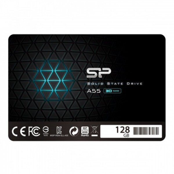 2.5" 128GB SSD, SATA III, A55, TLC, Read up to 460MB/s, Write up to 360MB/s