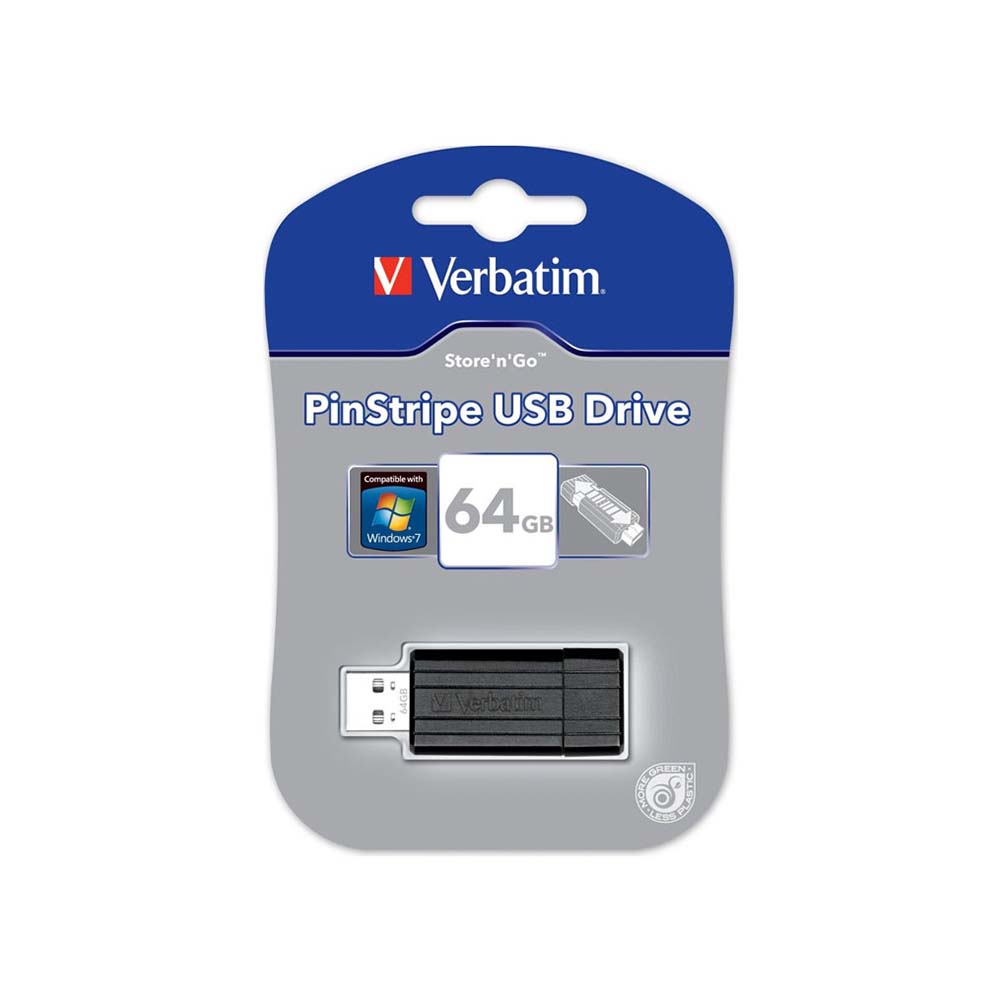 Verbatim PinStripe 64GB USB 2.0 Flash Drive