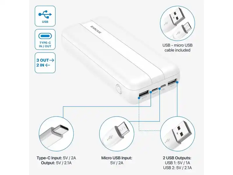 Powerbank Rivacase VA2081 20000mAh/10w/beli