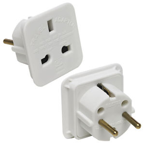 E-Green Adapter Euro utikač - UK utičnica beli