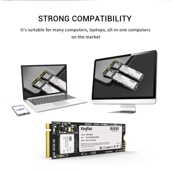 KingFast M.2 NVMe SSD 256GB F8N (2100/1700 MB/s, KF1313DCS25BY-256)
