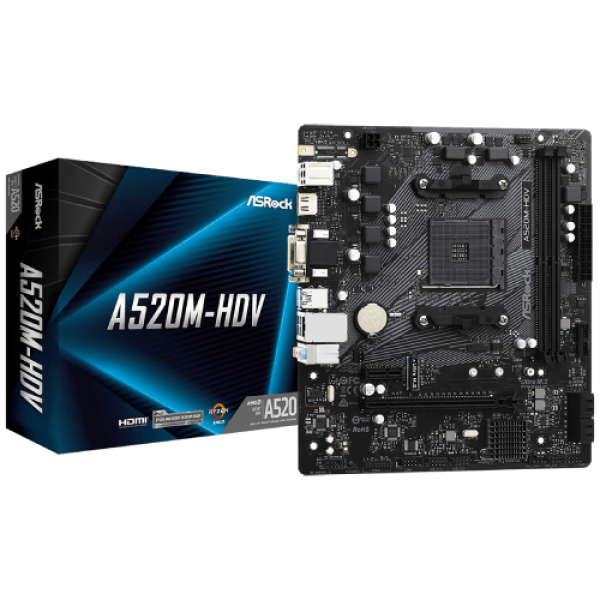 AM4 ASRock A520M-HDV 90-MXBE50-A0UAYZ
