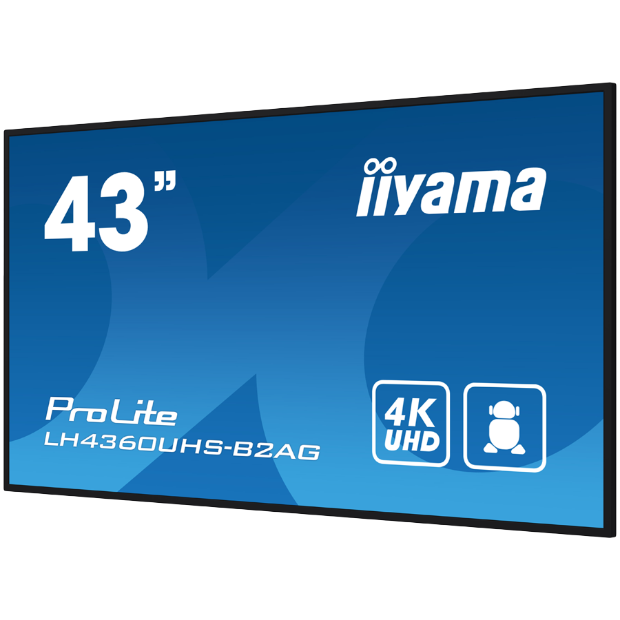 IIYAMA LFD LH4360UHS-B2AG 42.5" VA 3840 x 2160 @60Hz 500 cd/m² 5000:1 8.5ms Android 11 OS, iiSignage², FailOver, EShare landscape, portrait 3y