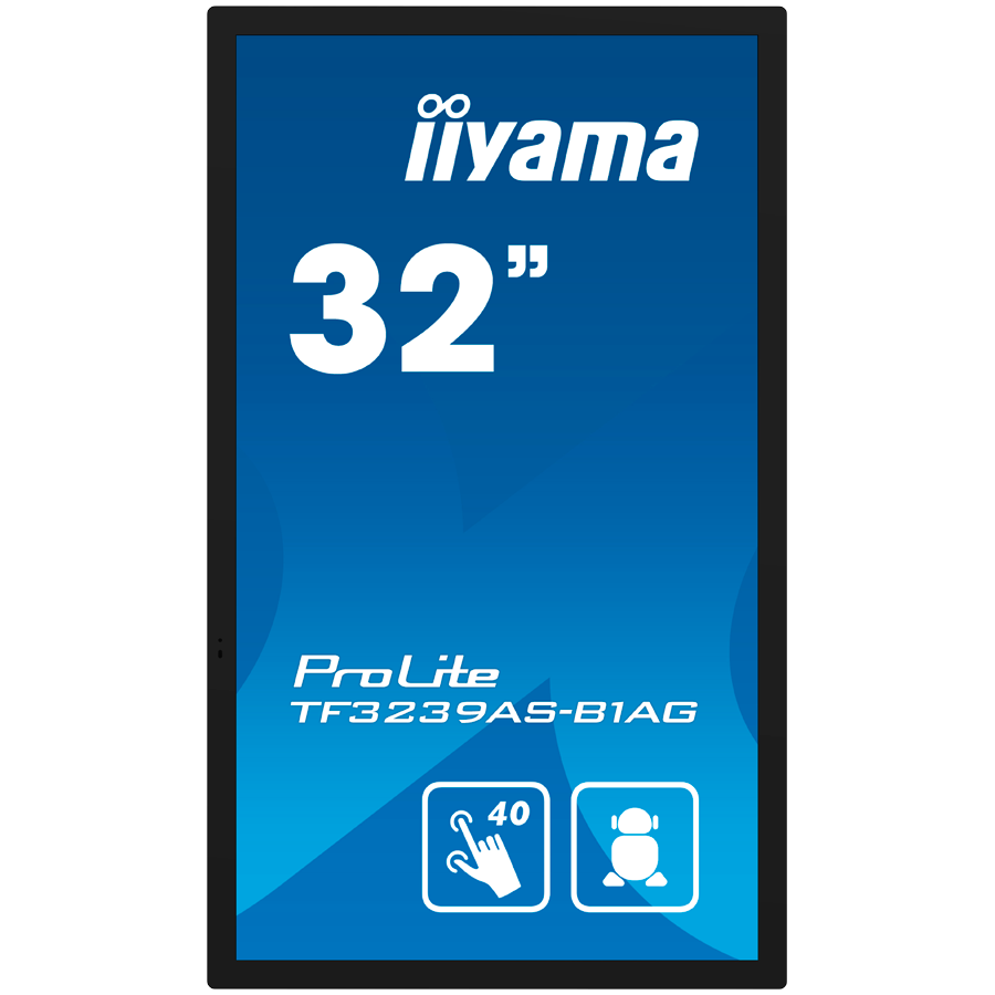 IIYAMA LFD TF3239AS-B1AG 32" 12pt Open Frame PCAP interactive large format display 500 cd/m² 8ms projective capacitive 12 points touch through-glass, temperature sensor with fan control