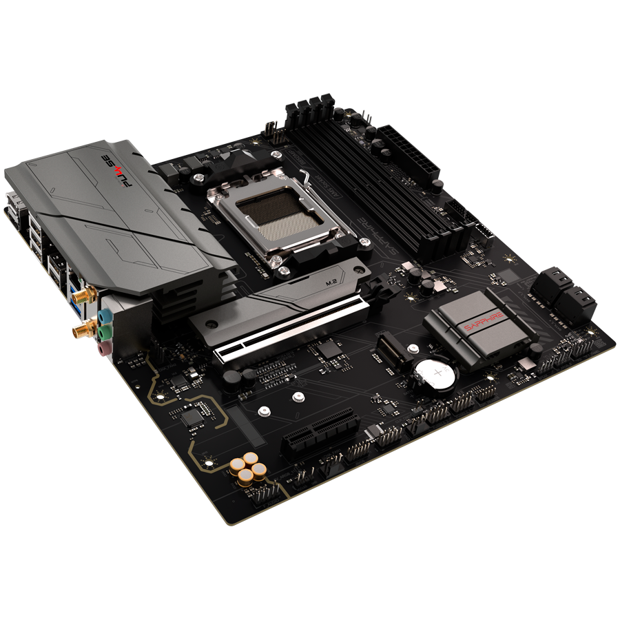 SAPPHIRE AMD B850M AM5 PULSE Ryzen R9/R7/R5, 4x DDR5 7600MHz, PCIE 5, 1x M.2 Gen5, 1x M.2 Gen4, LAN 2.5 Gbps, WIFI6, USB, MATX